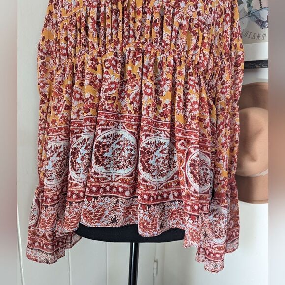 Free People XS Top Boho Cottagecore Fairy Grunge Whimsigoth Gypsy Bell Sleeves - Picture 11 of 15